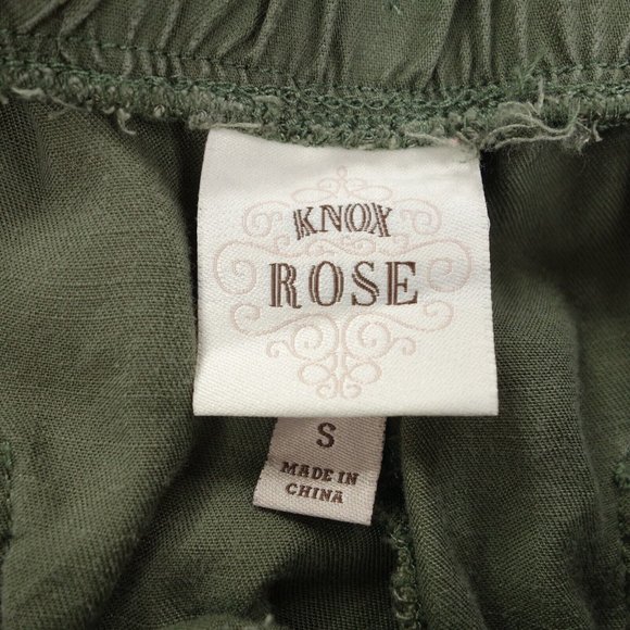 Knox Rose Cargo Joggers Womens Small Green Twill Elastic Waist Stretch Pockets - Picture 6 of 11